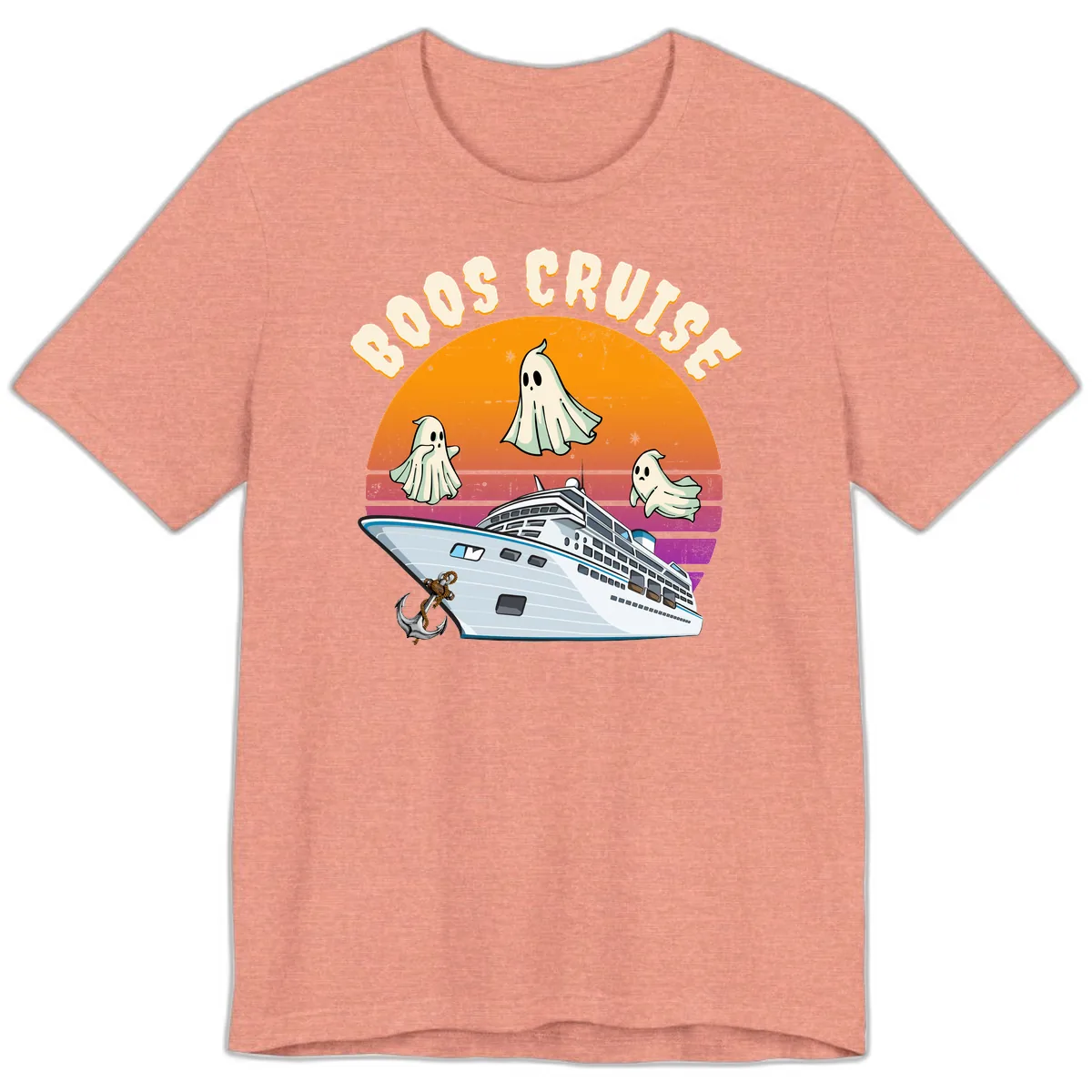 Boo Cruise Ship Premium T-Shirt in Heather Sunset