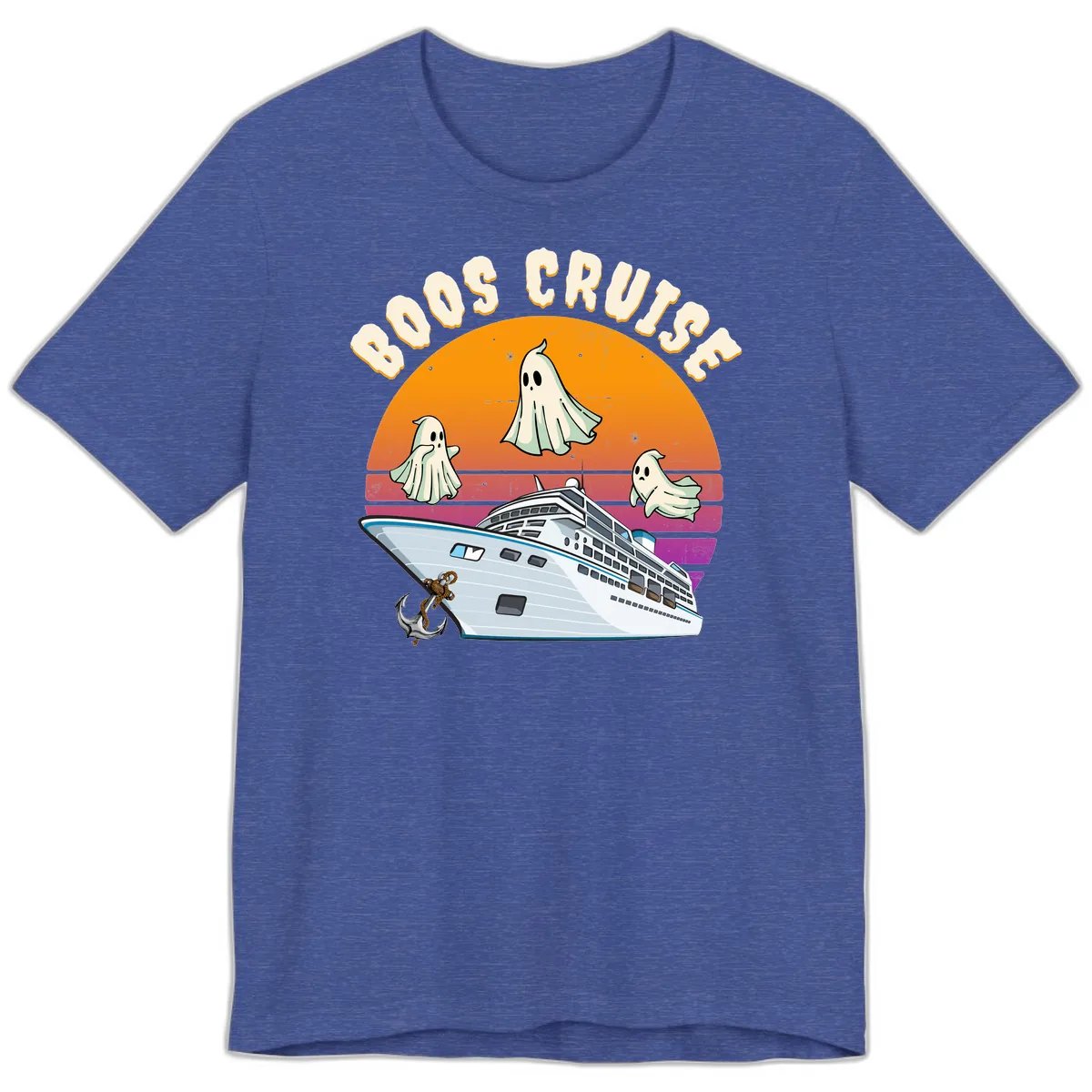 Boo Cruise Ship Premium T-Shirt in Heather True Royal