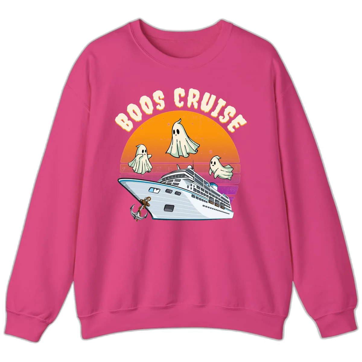 Boo Cruise Ship Sweatshirt in Heliconia