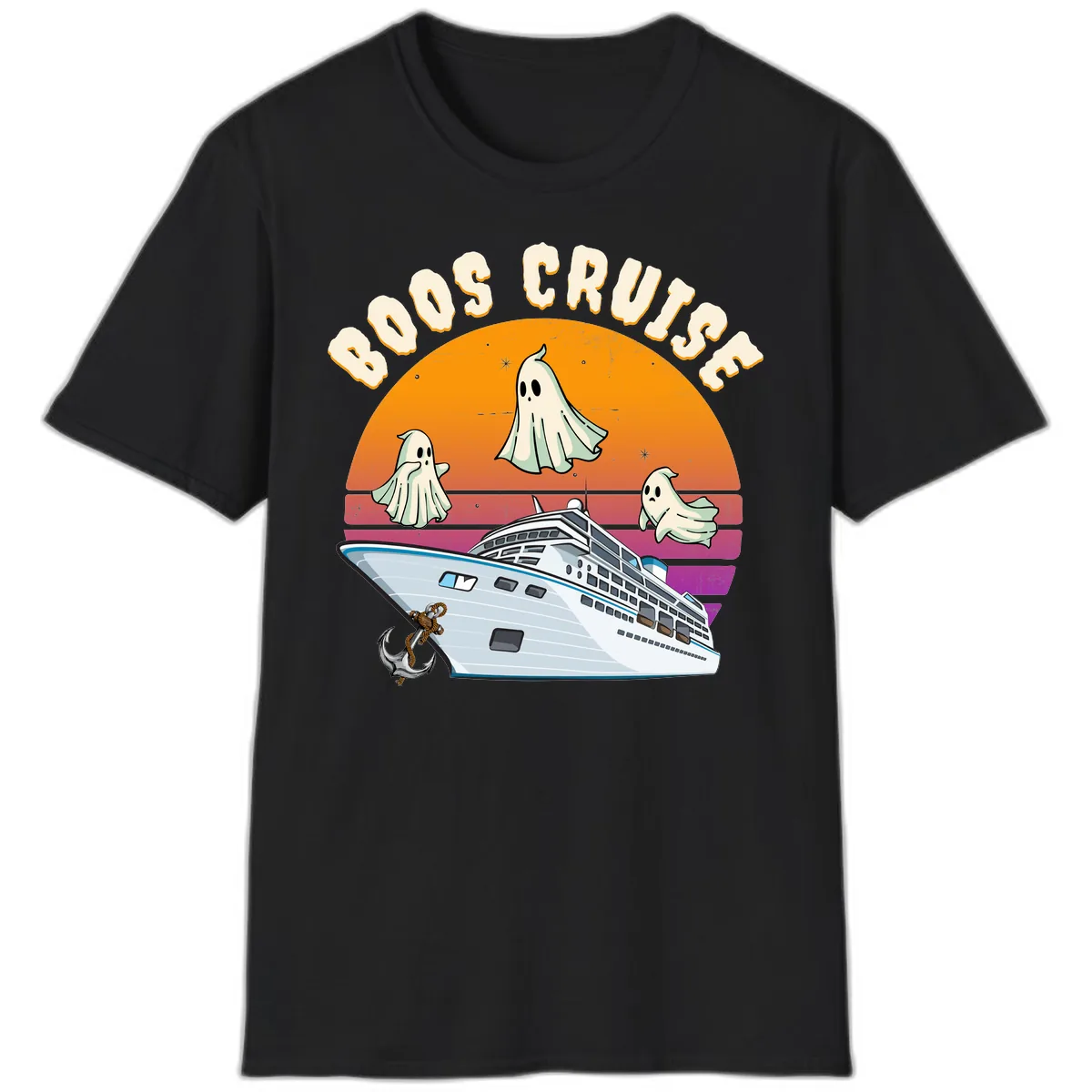 Boo Cruise Ship T-Shirt in Black