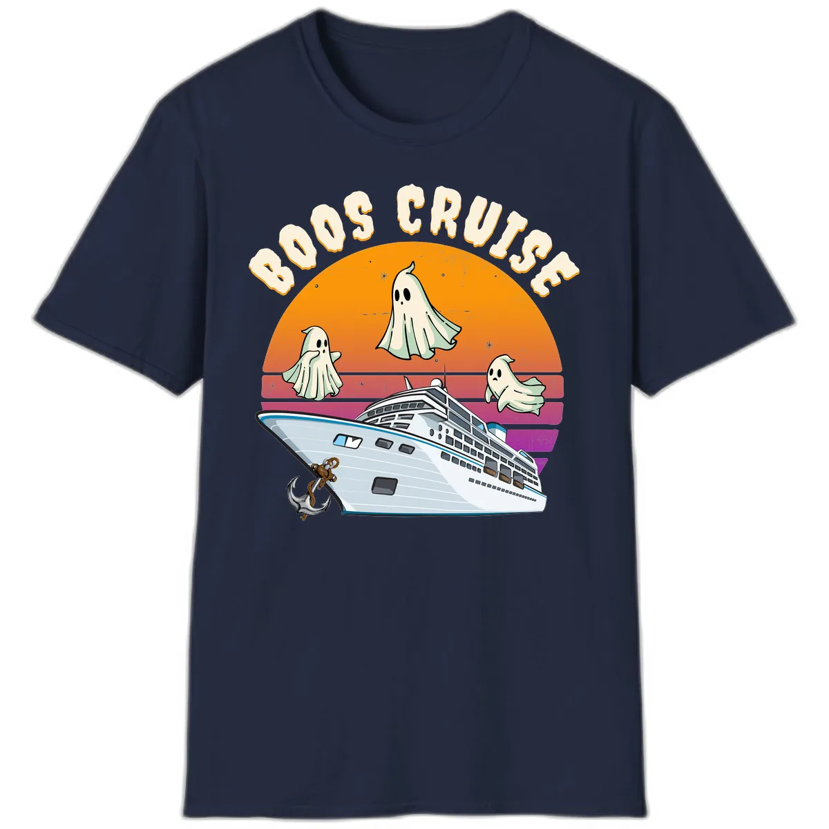 Boo Cruise Ship T-Shirt in Navy