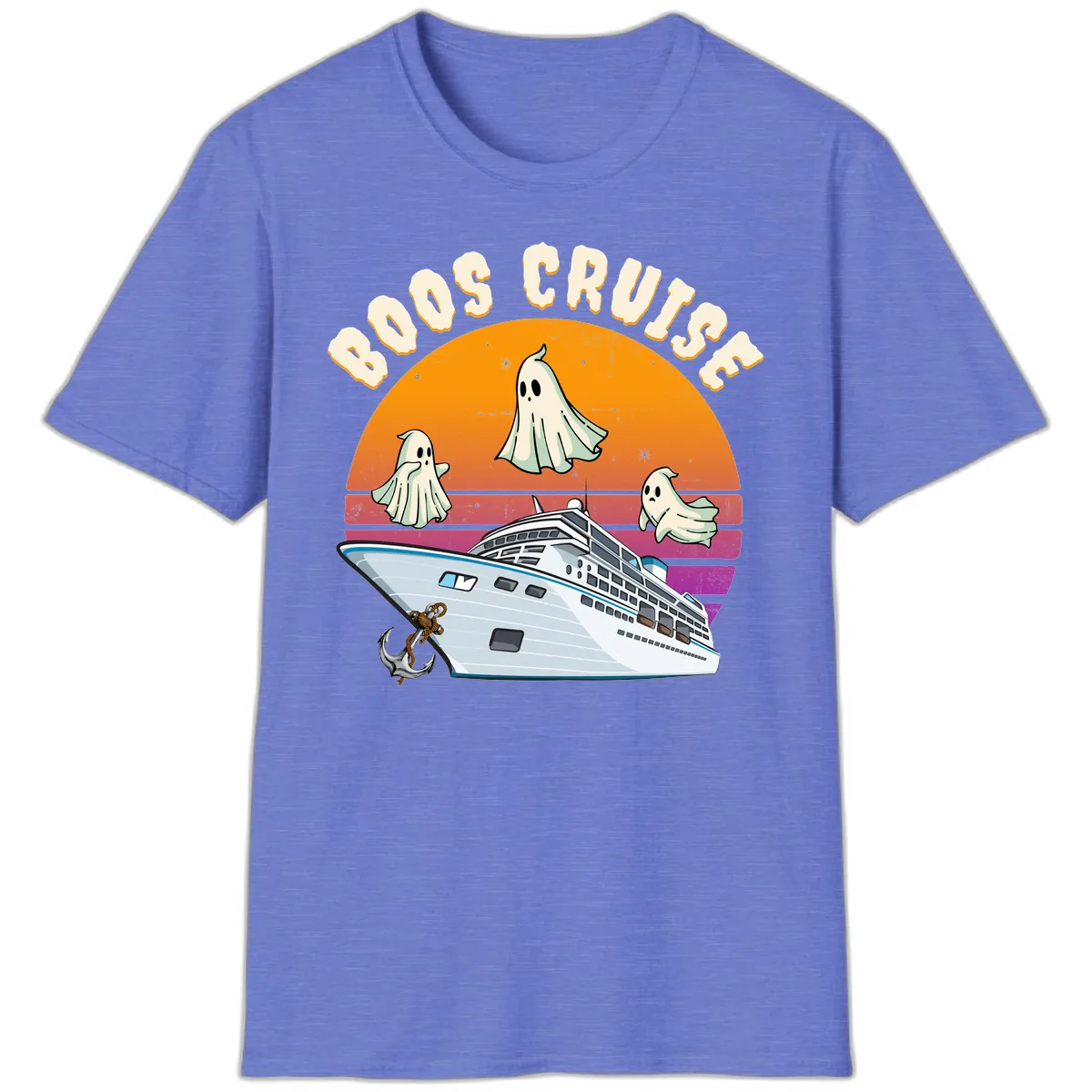 Boo Cruise Ship T-Shirt in Heather Royal