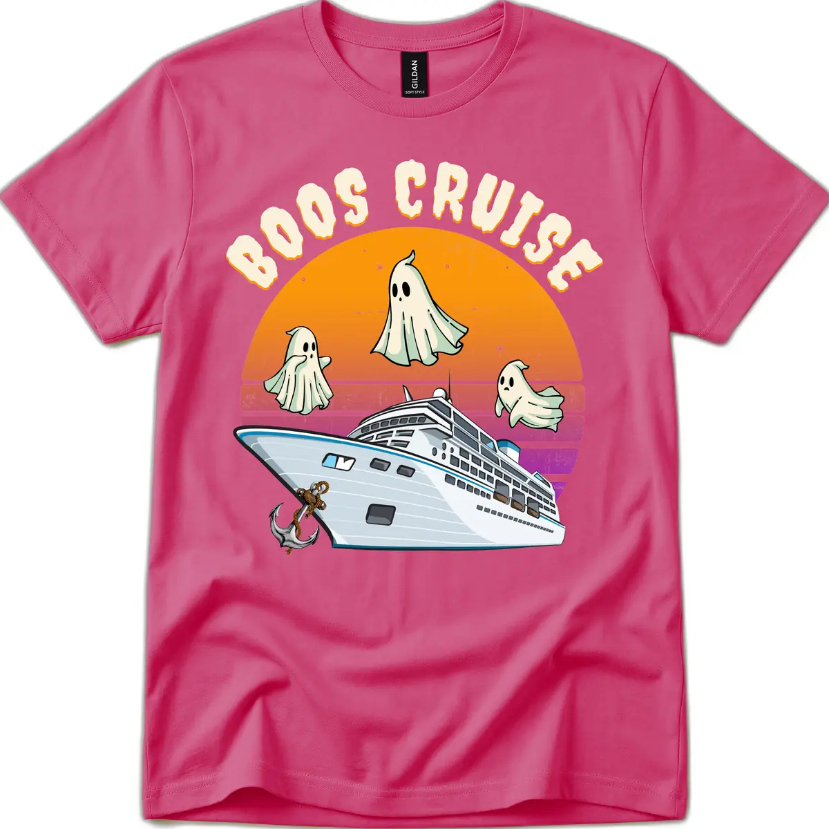 Boo Cruise Ship T-Shirt in Heliconia