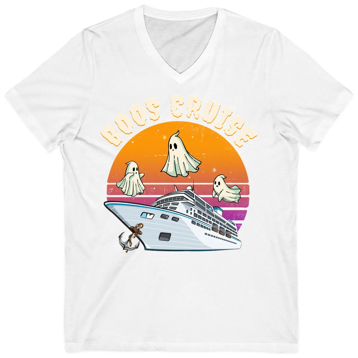 Boo Cruise Ship V-Neck in White