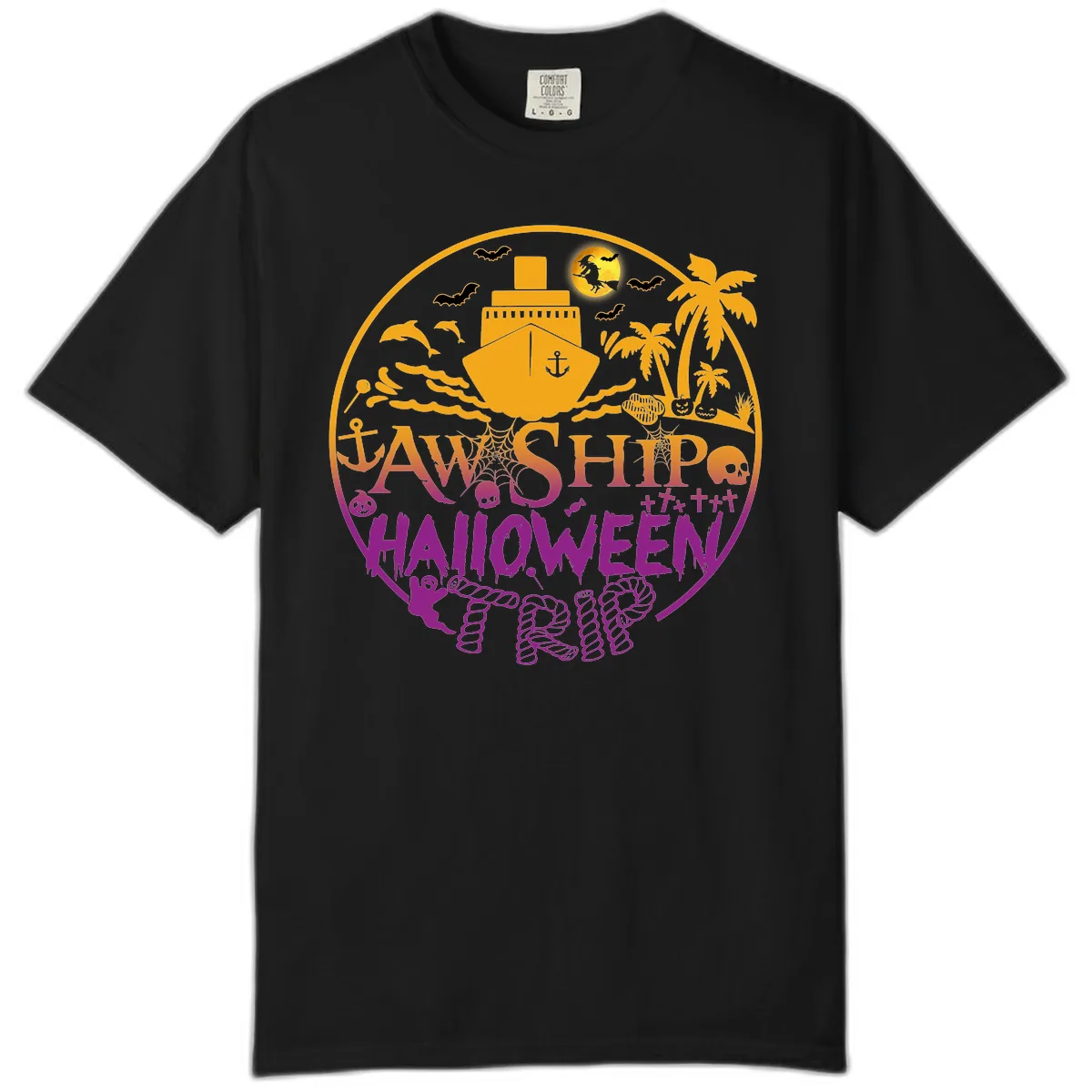 Ship Halloween Cruise Comfort Color in Black