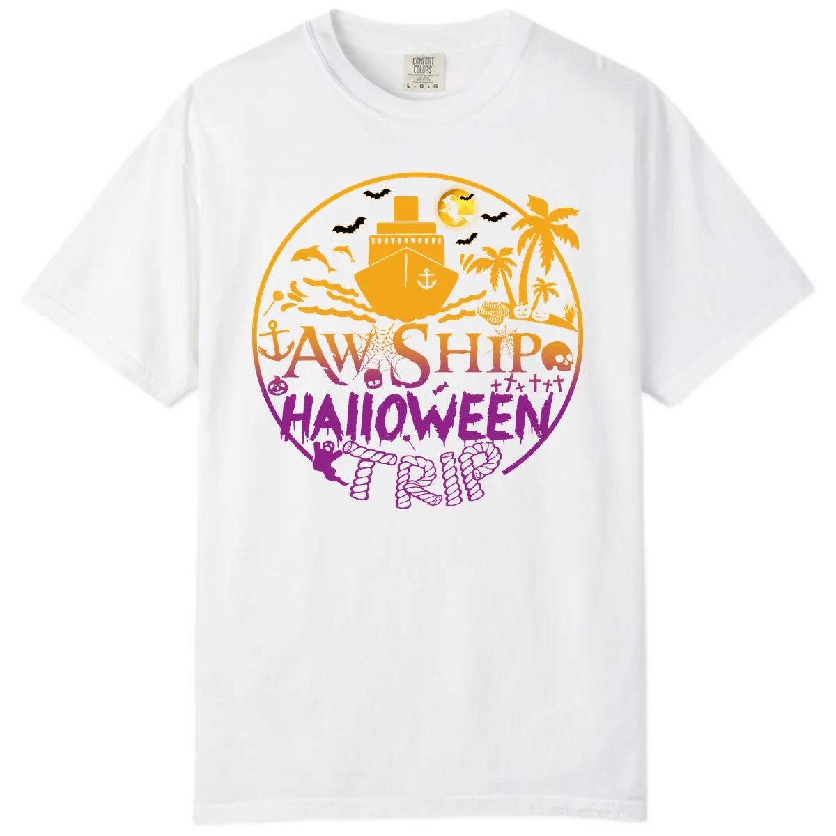Ship Halloween Cruise Comfort Color in White
