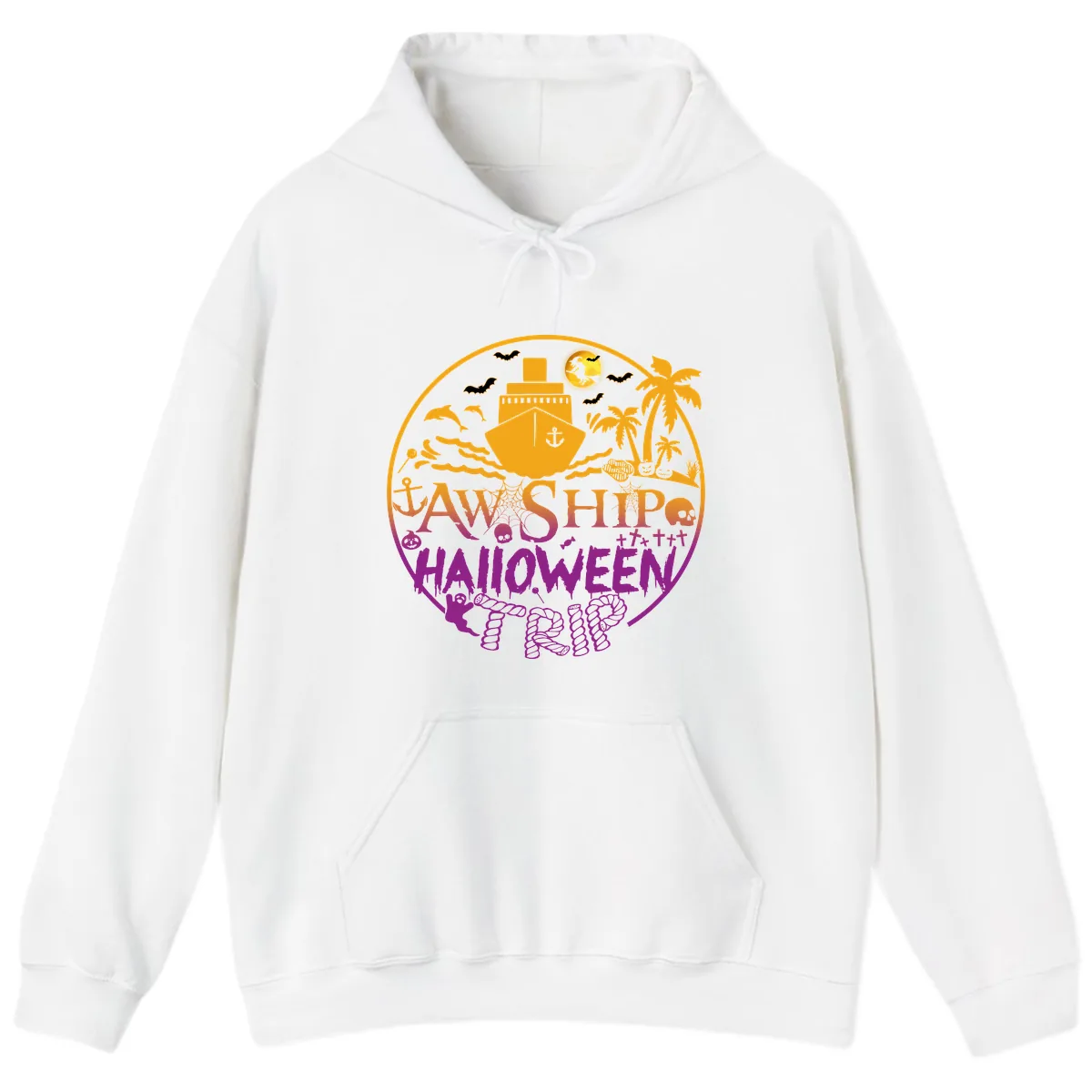 Ship Halloween Cruise Hoodie in White