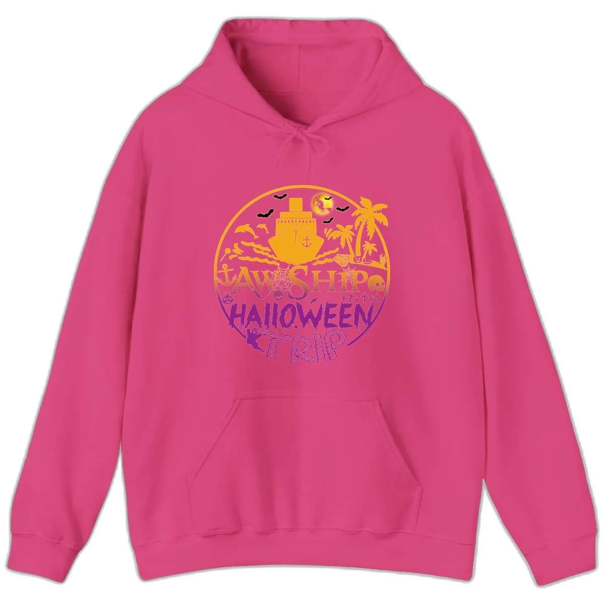 Ship Halloween Cruise Hoodie in Heliconia