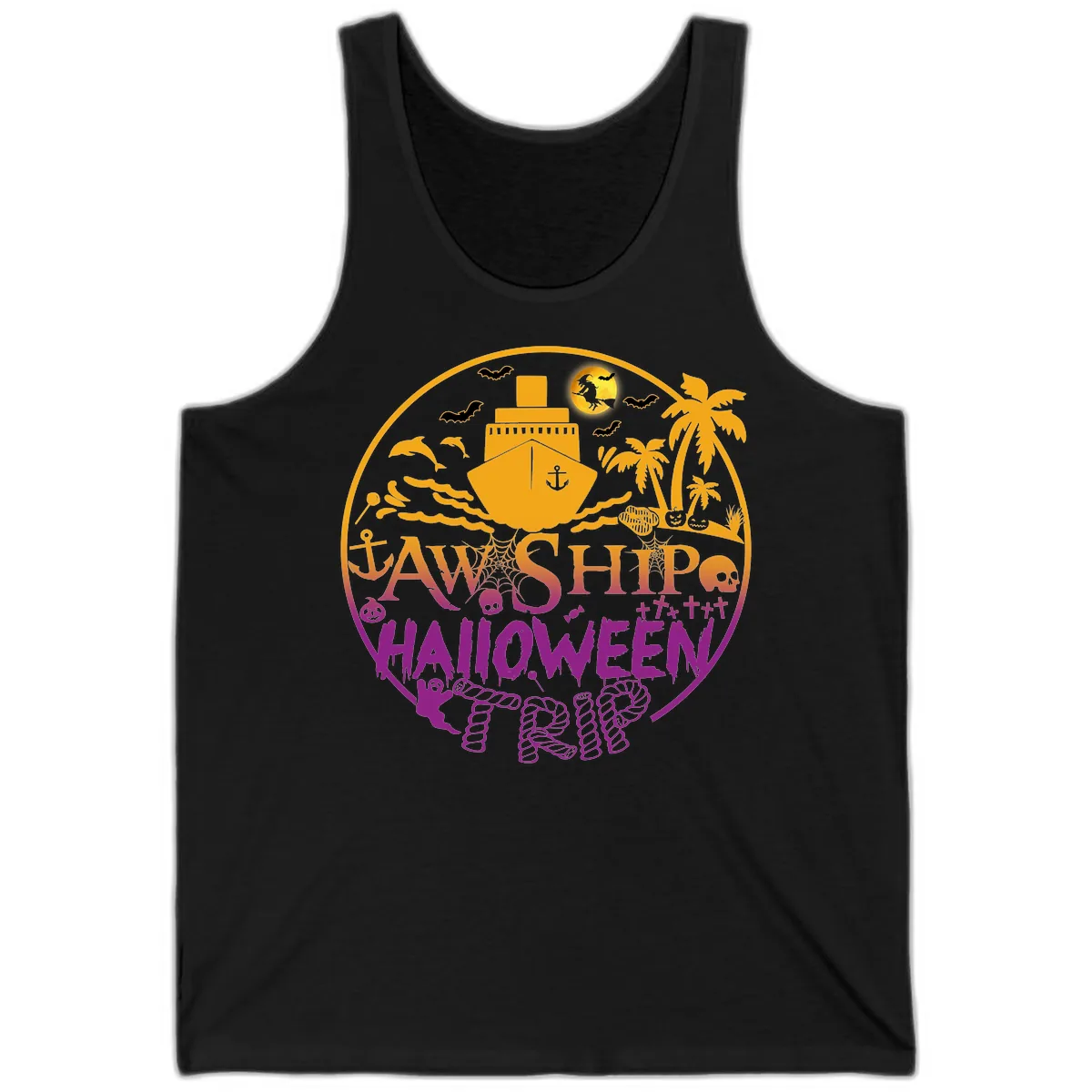 Ship Halloween Cruise Tank in Black