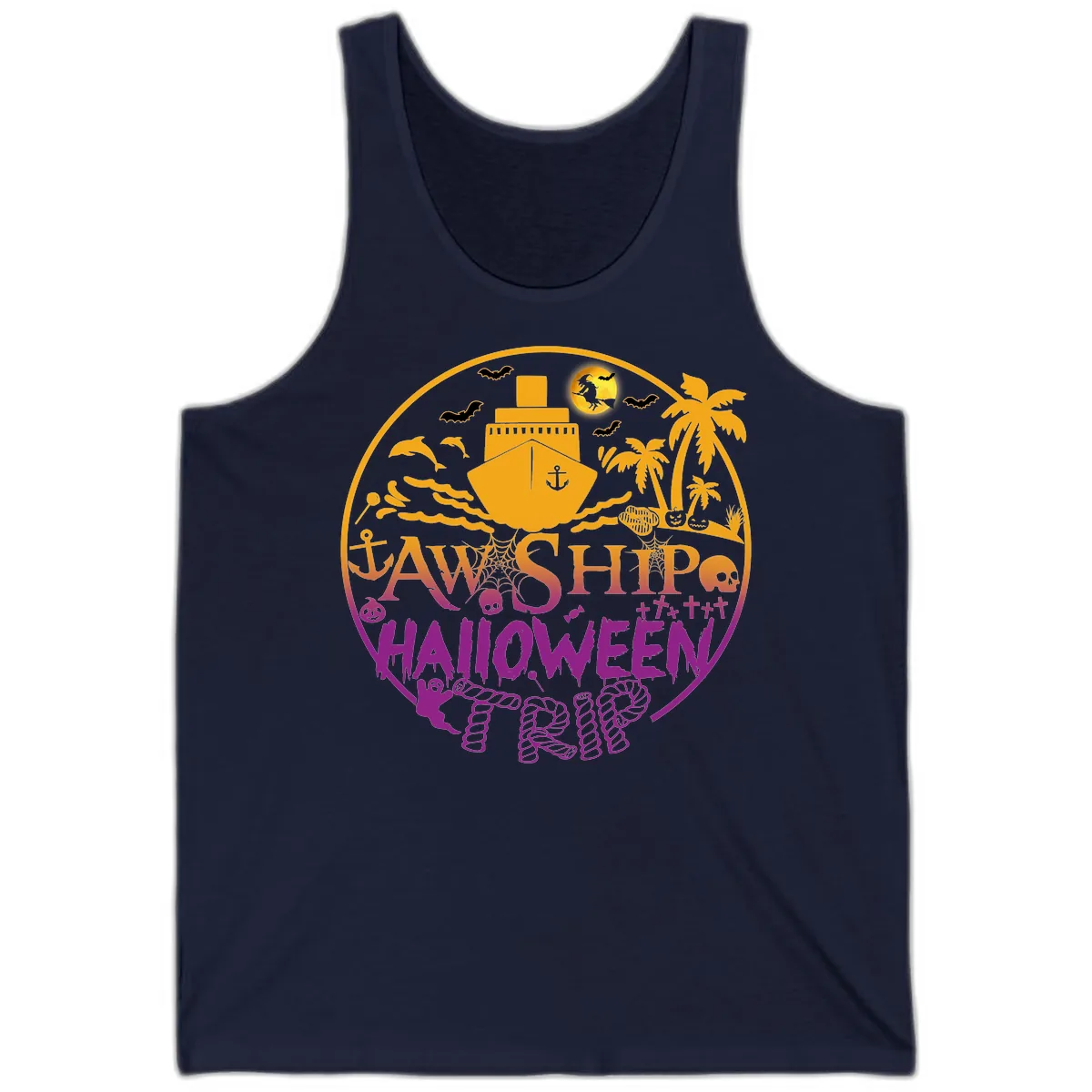 Ship Halloween Cruise Tank in Navy