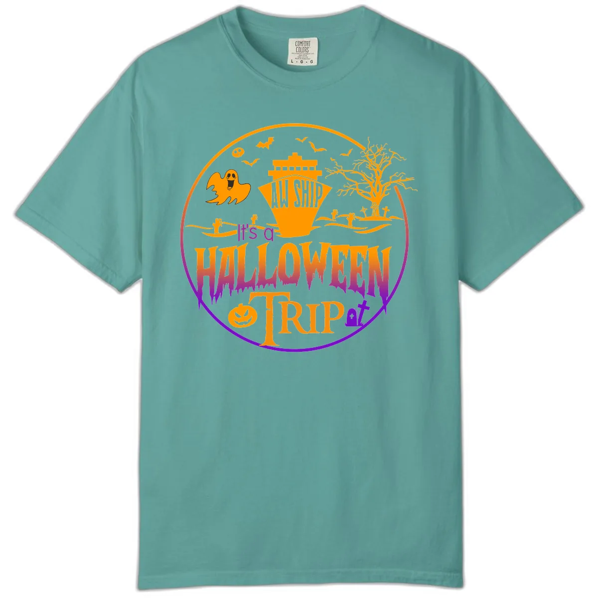 It's A Halloween Trip Comfort Color in Seafoam