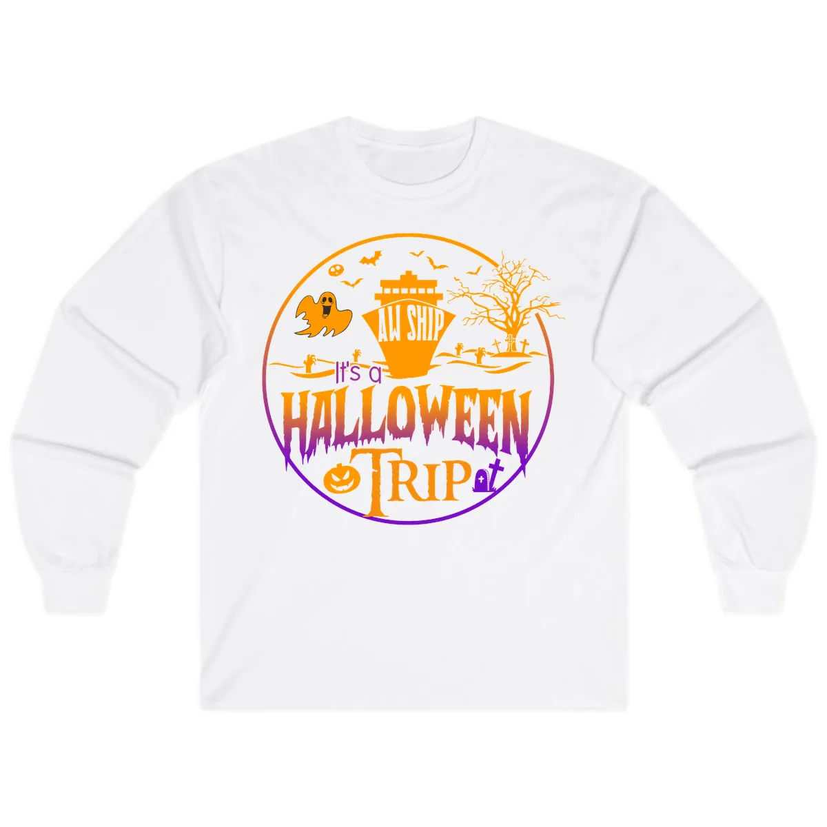 It's A Halloween Trip Long Sleeve in White