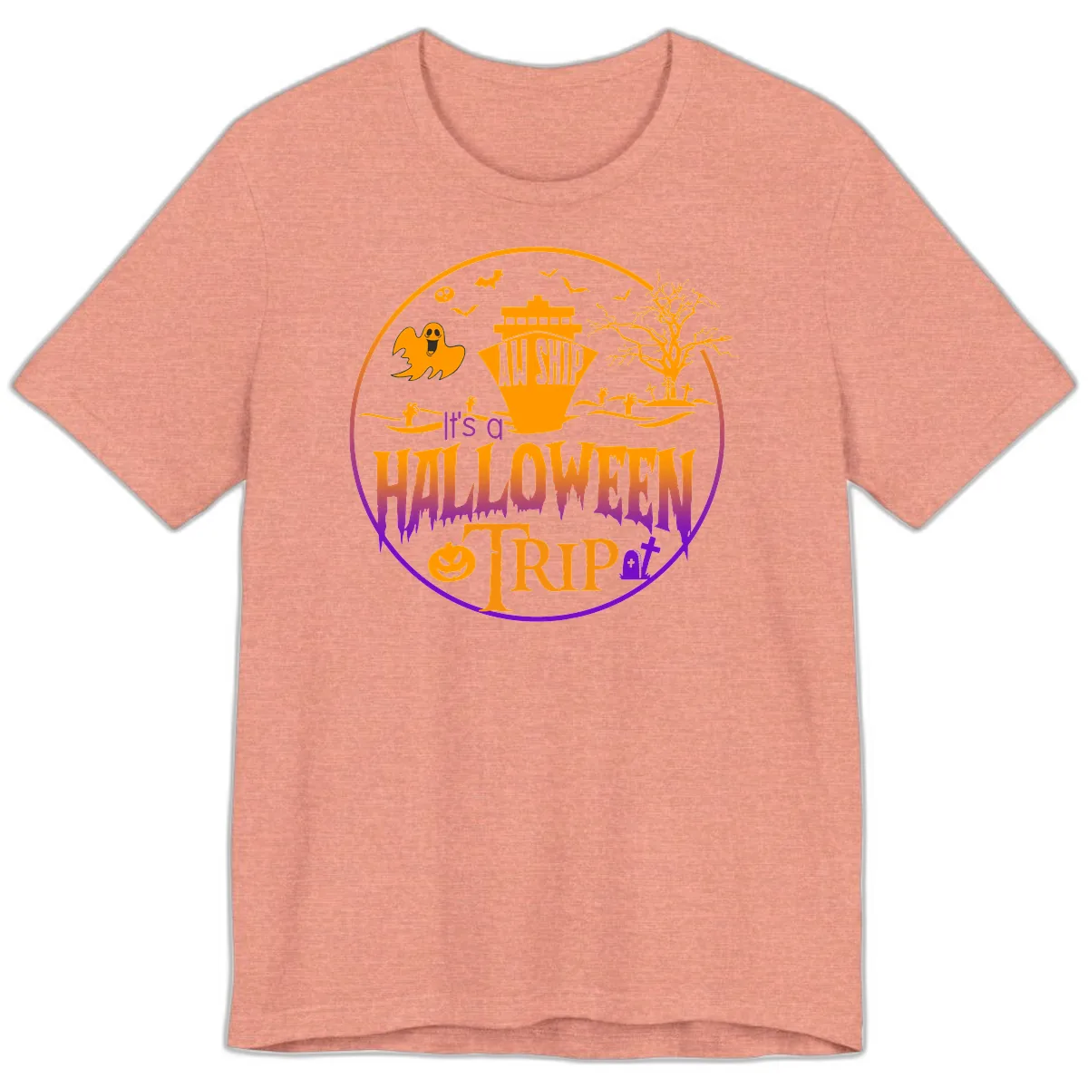 It's A Halloween Trip Premium T-Shirt in Heather Sunset