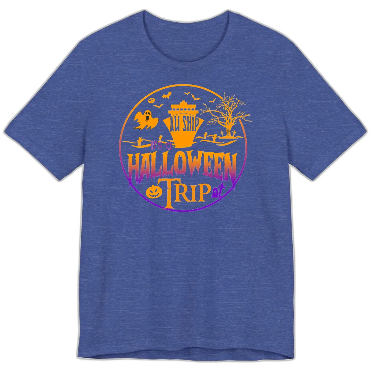 It's A Halloween Trip Premium T-Shirt in Heather True Royal