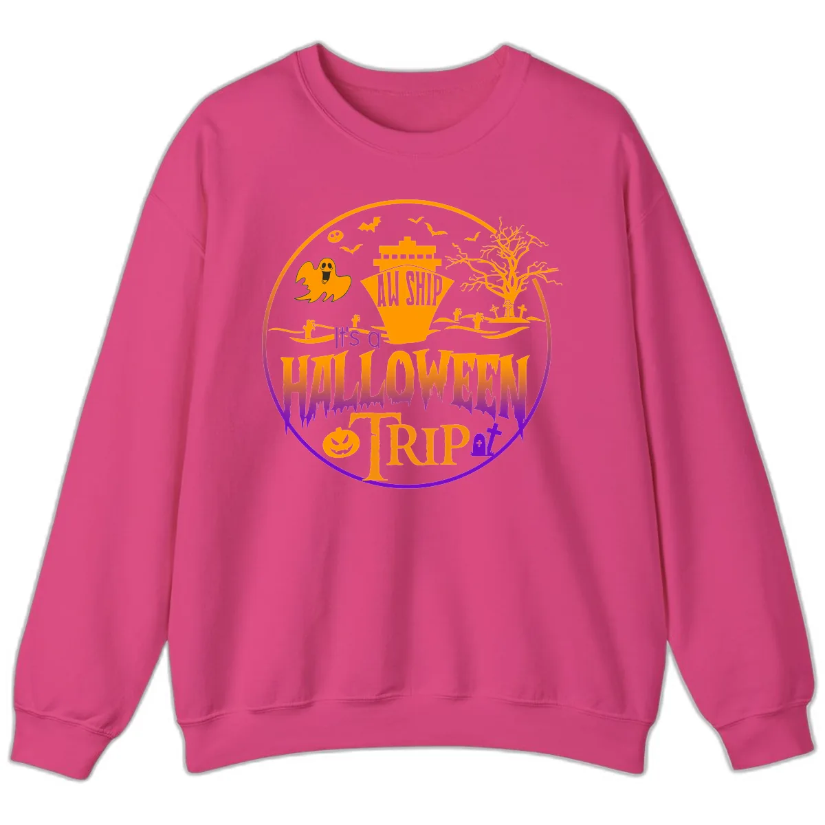 It's A Halloween Trip Sweatshirt in Heliconia