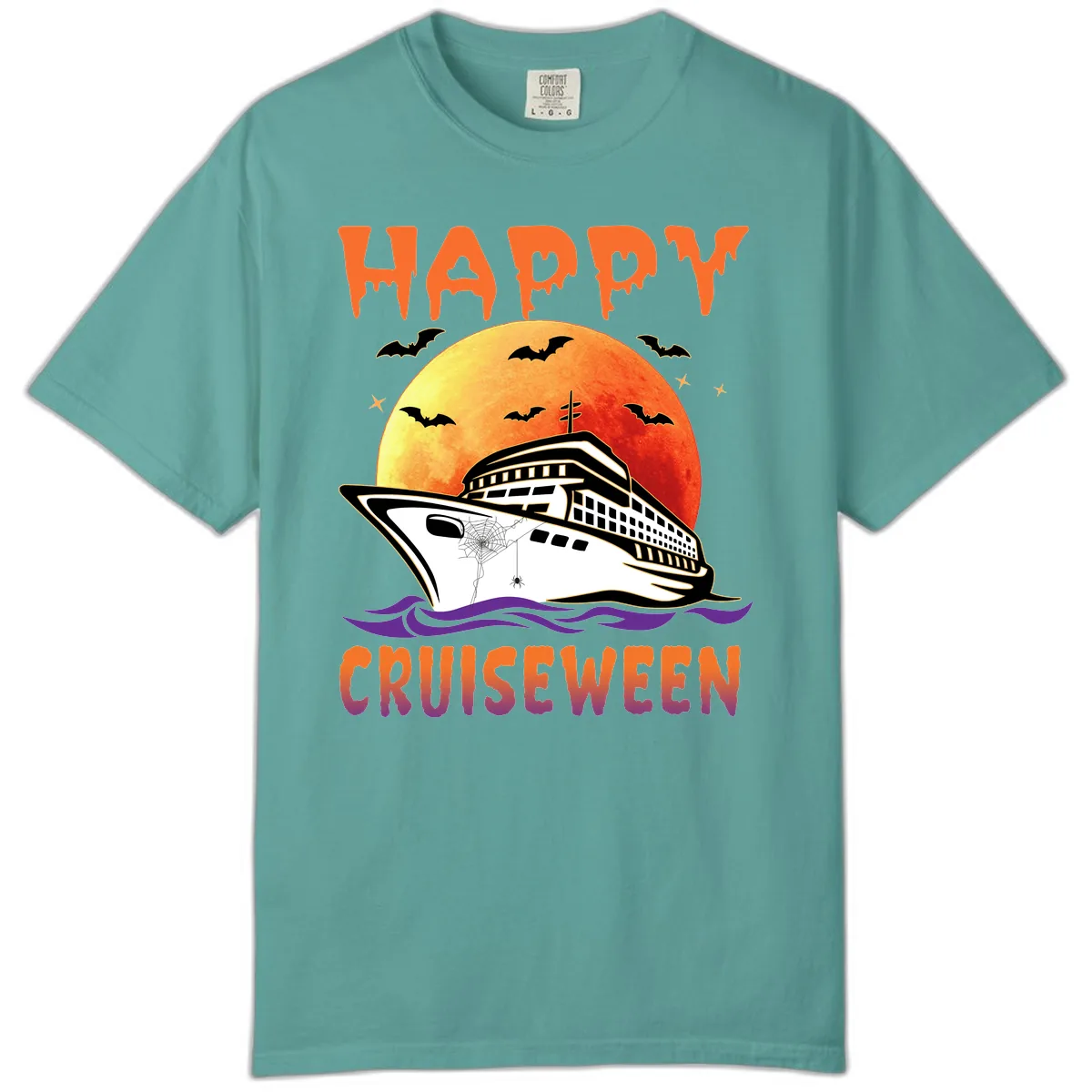 Happy Cruiseween Comfort Color in Seafoam