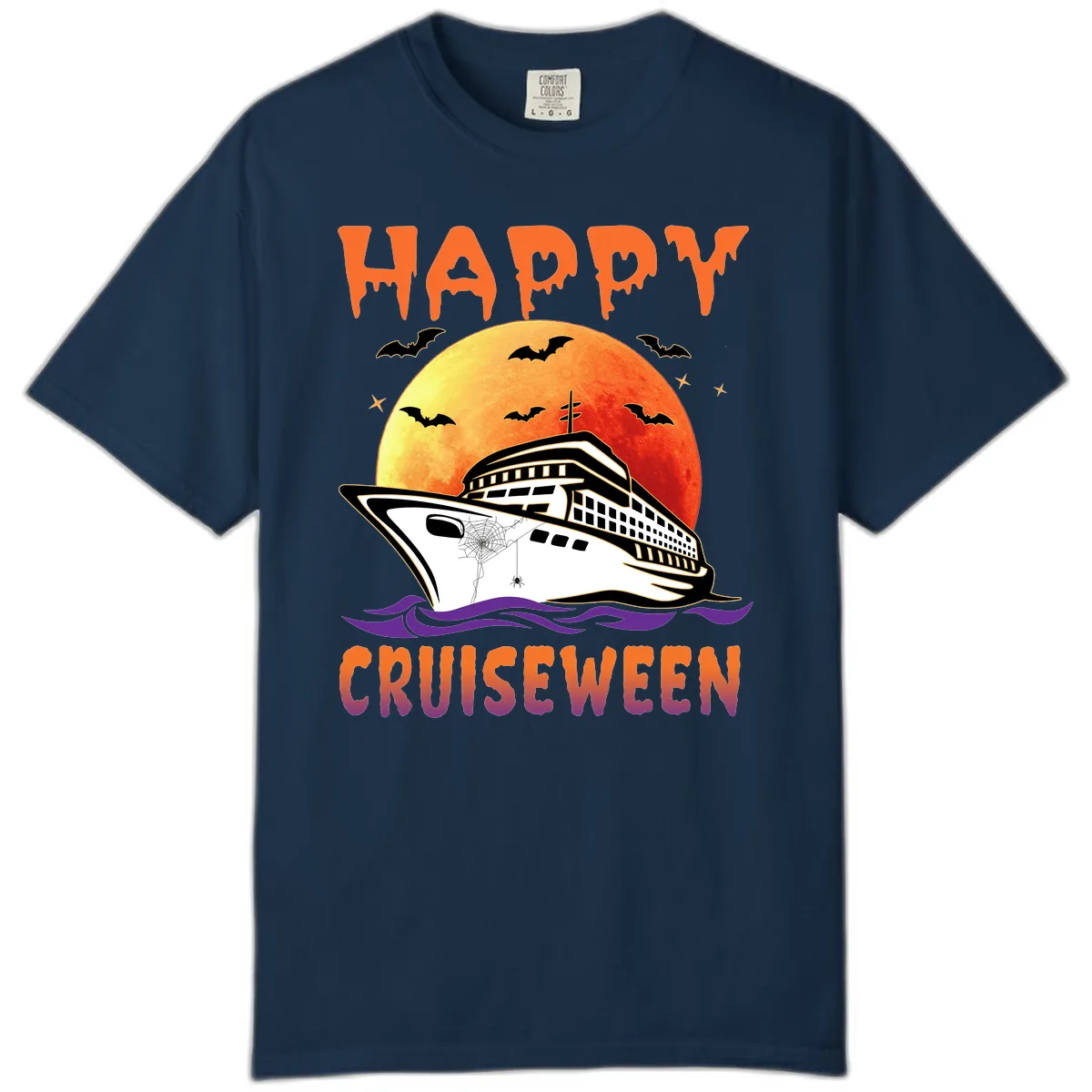 Happy Cruiseween Comfort Color in True Navy