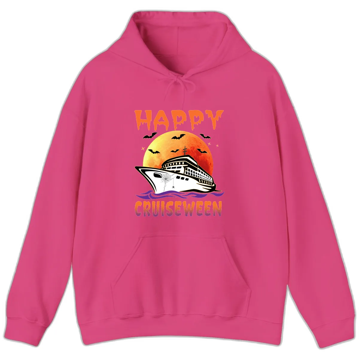 Happy Cruiseween Hoodie in Heliconia