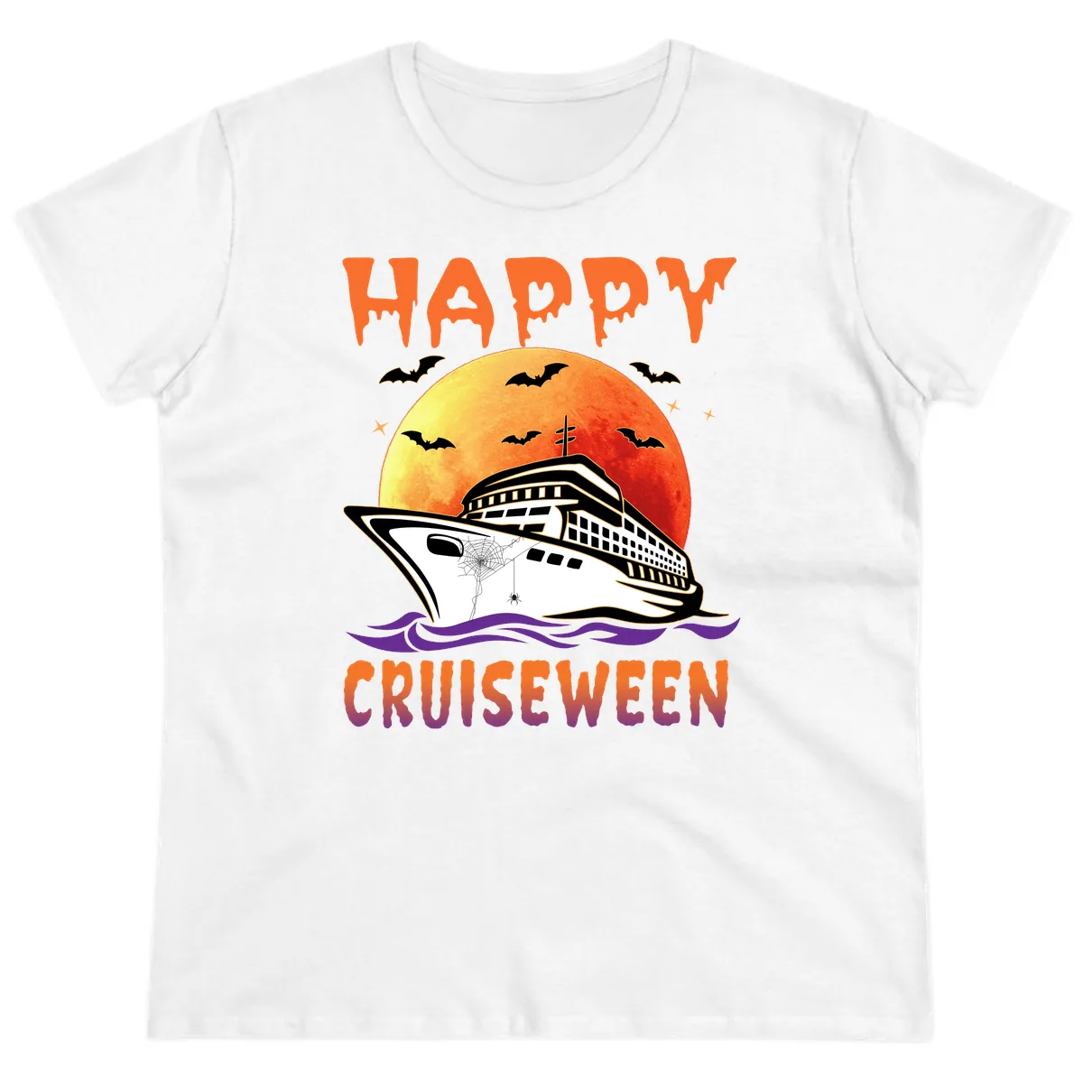 Happy Cruiseween Ladies Tee in White