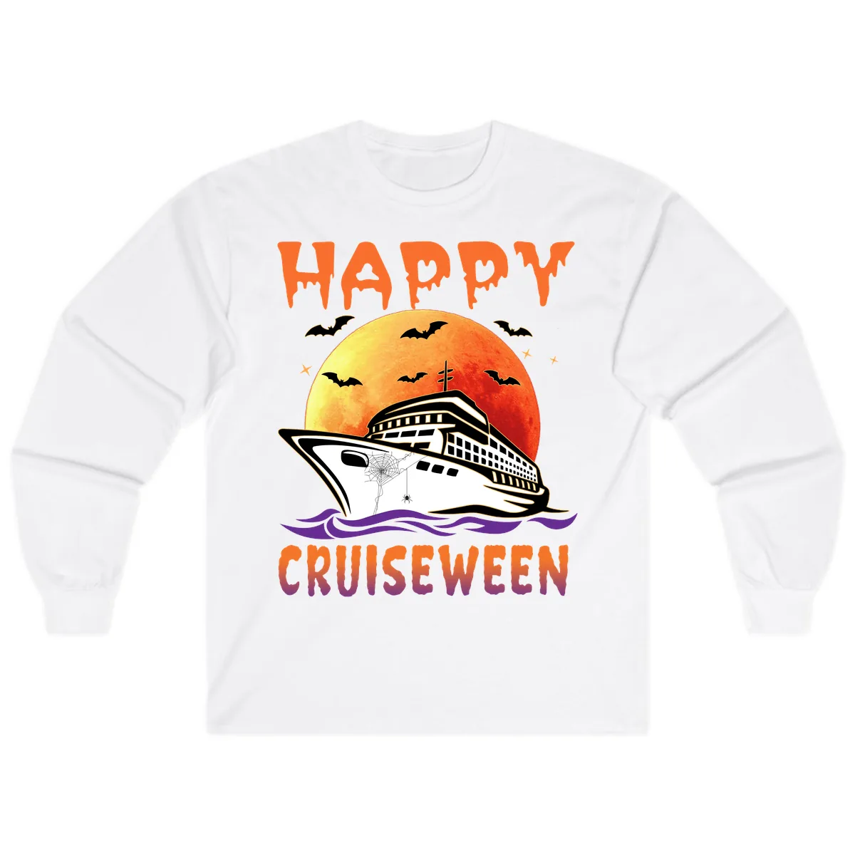 Happy Cruiseween Long Sleeve in White