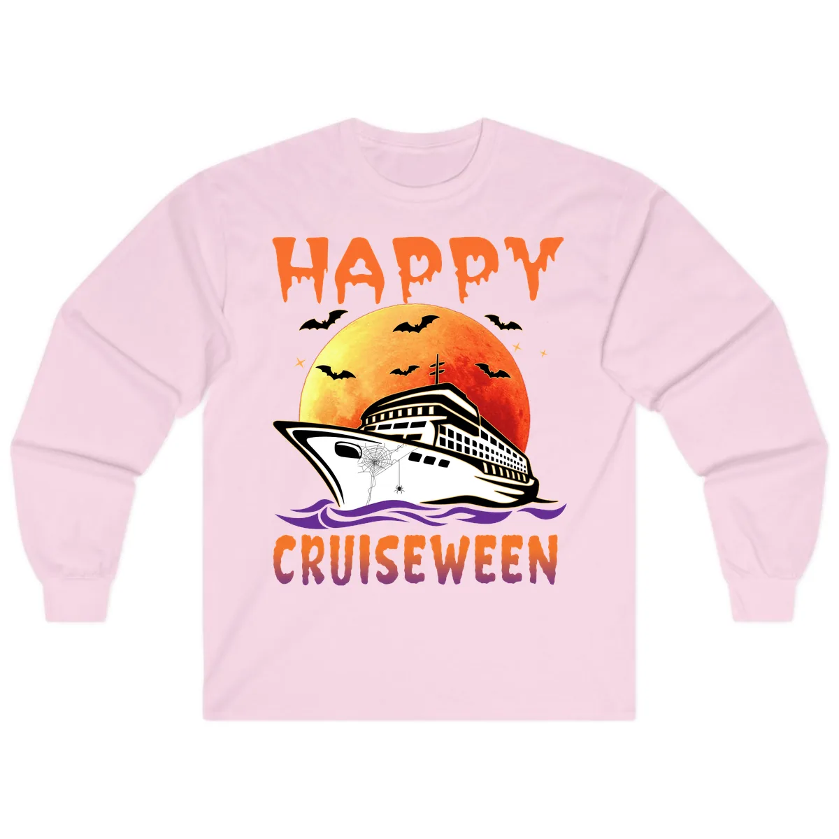 Happy Cruiseween Long Sleeve in Light Pink