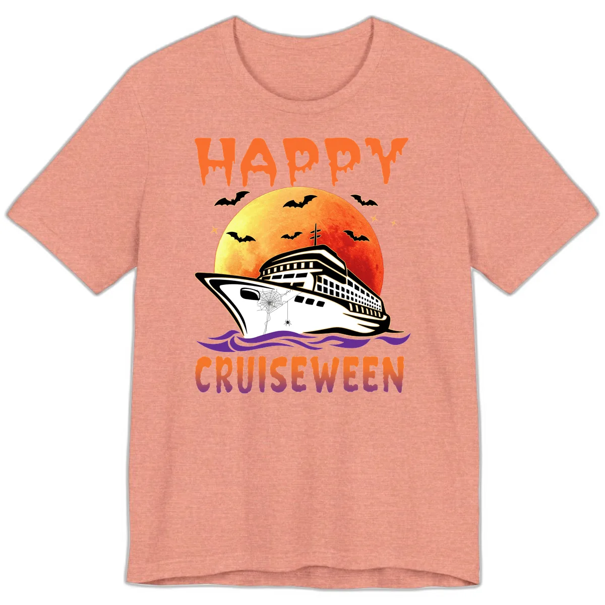 Happy Cruiseween Premium T-Shirt in Heather Sunset