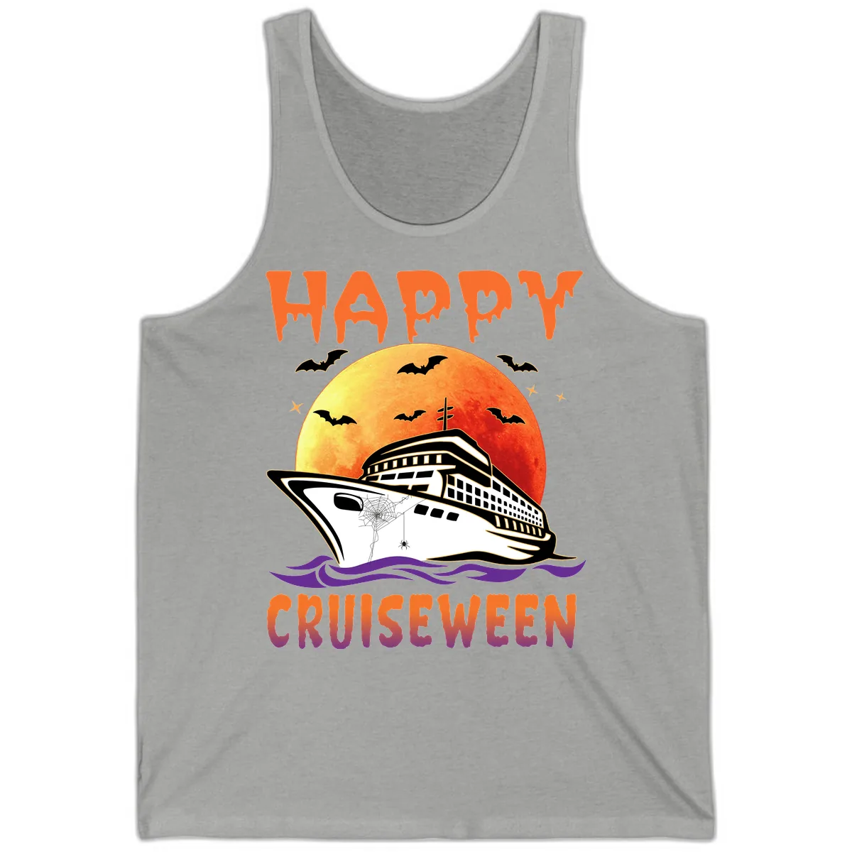 Happy Cruiseween Tank in Athletic Heather