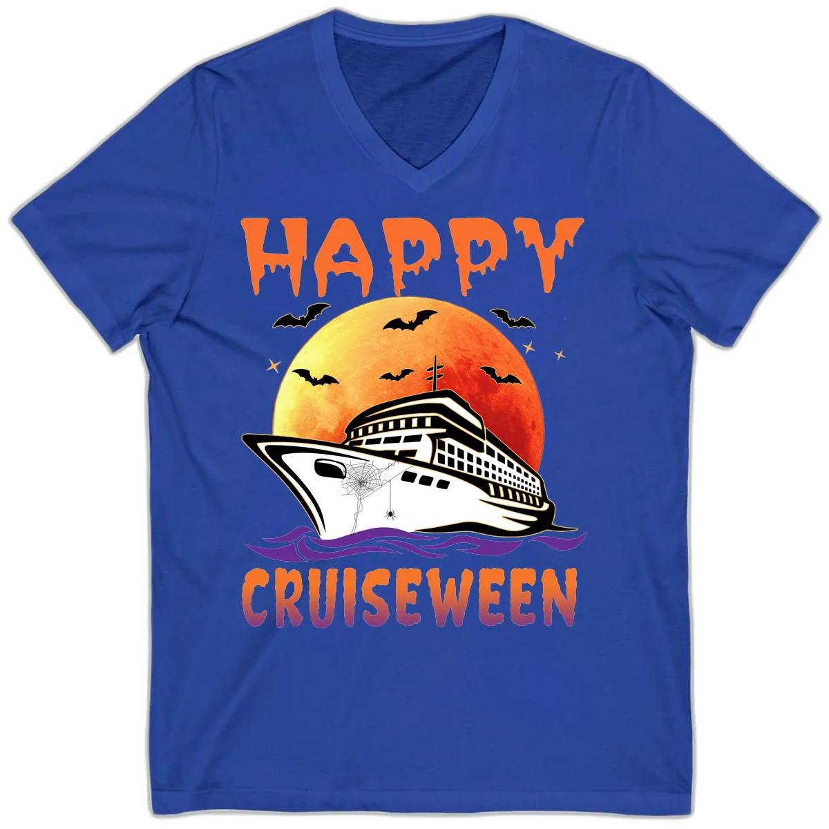 Happy Cruiseween V-Neck in True Royal