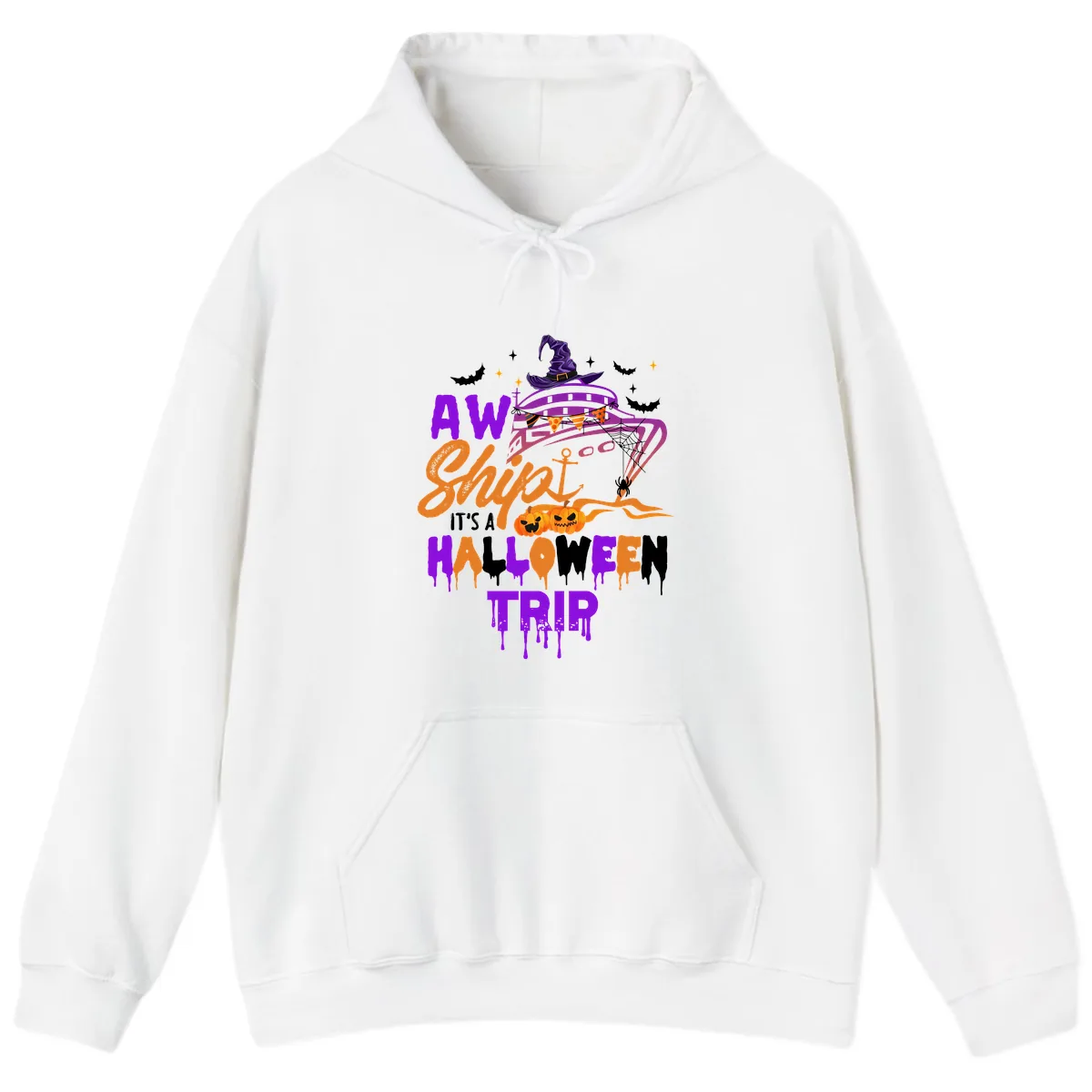 Aw Shiver Me Halloween Trip Hoodie in White
