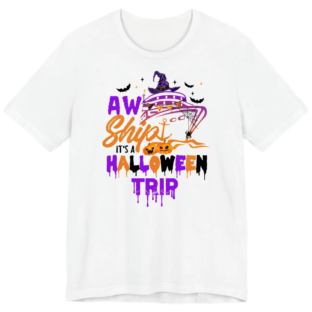 Aw Shiver Me Halloween Trip Premium T-Shirt in White