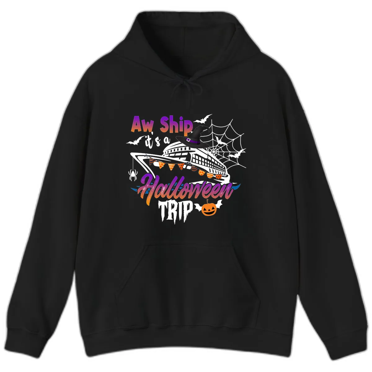 Aw Ship It's a Halloween Cruise Trip Hoodie in Black