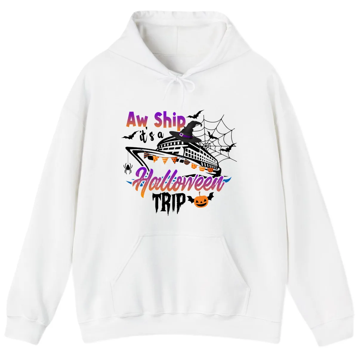 Aw Ship It's a Halloween Cruise Trip Hoodie in White
