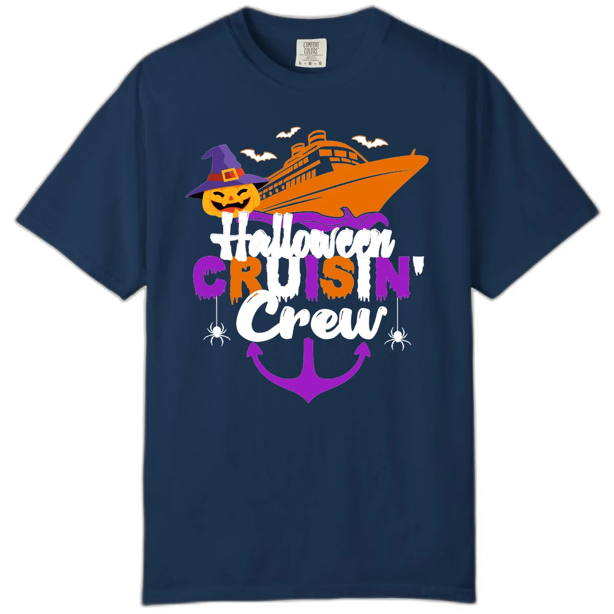 Halloween Cruise In Crew Comfort Color in Navy