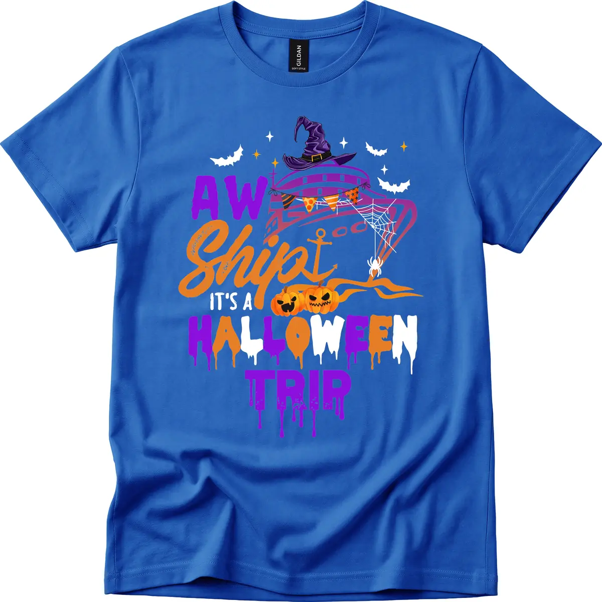 Aw Shiver Me Halloween Trip T-Shirt in Royal