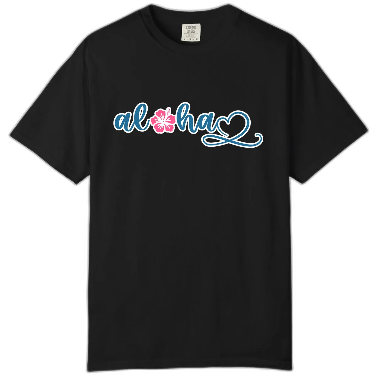 Aloha Vibes Hibiscus Cruise Comfort Color in Black