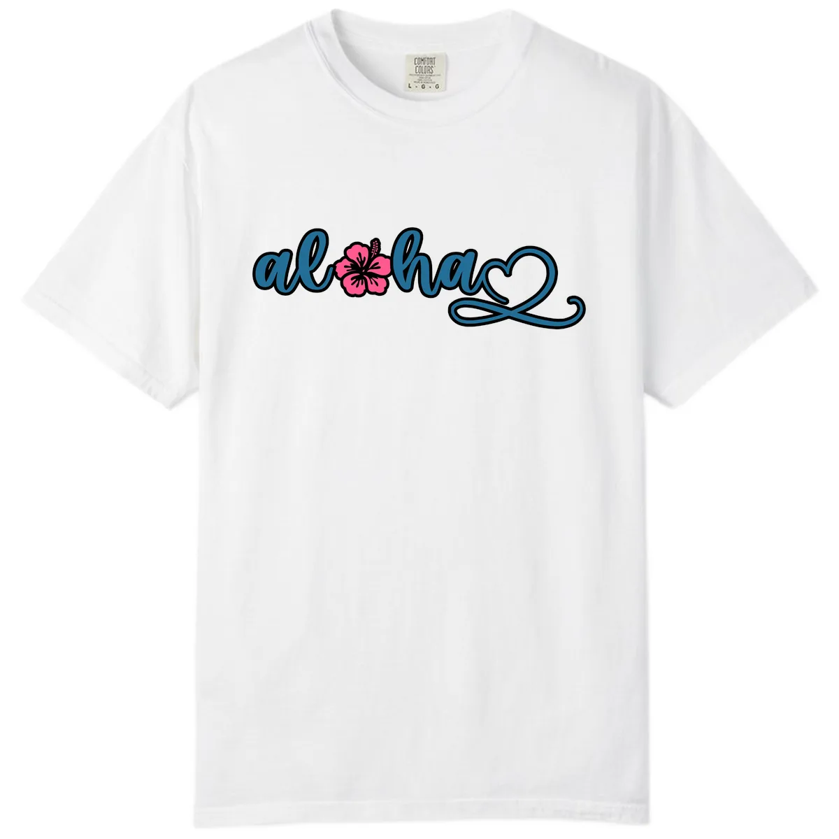 Aloha Vibes Hibiscus Cruise Comfort Color in White
