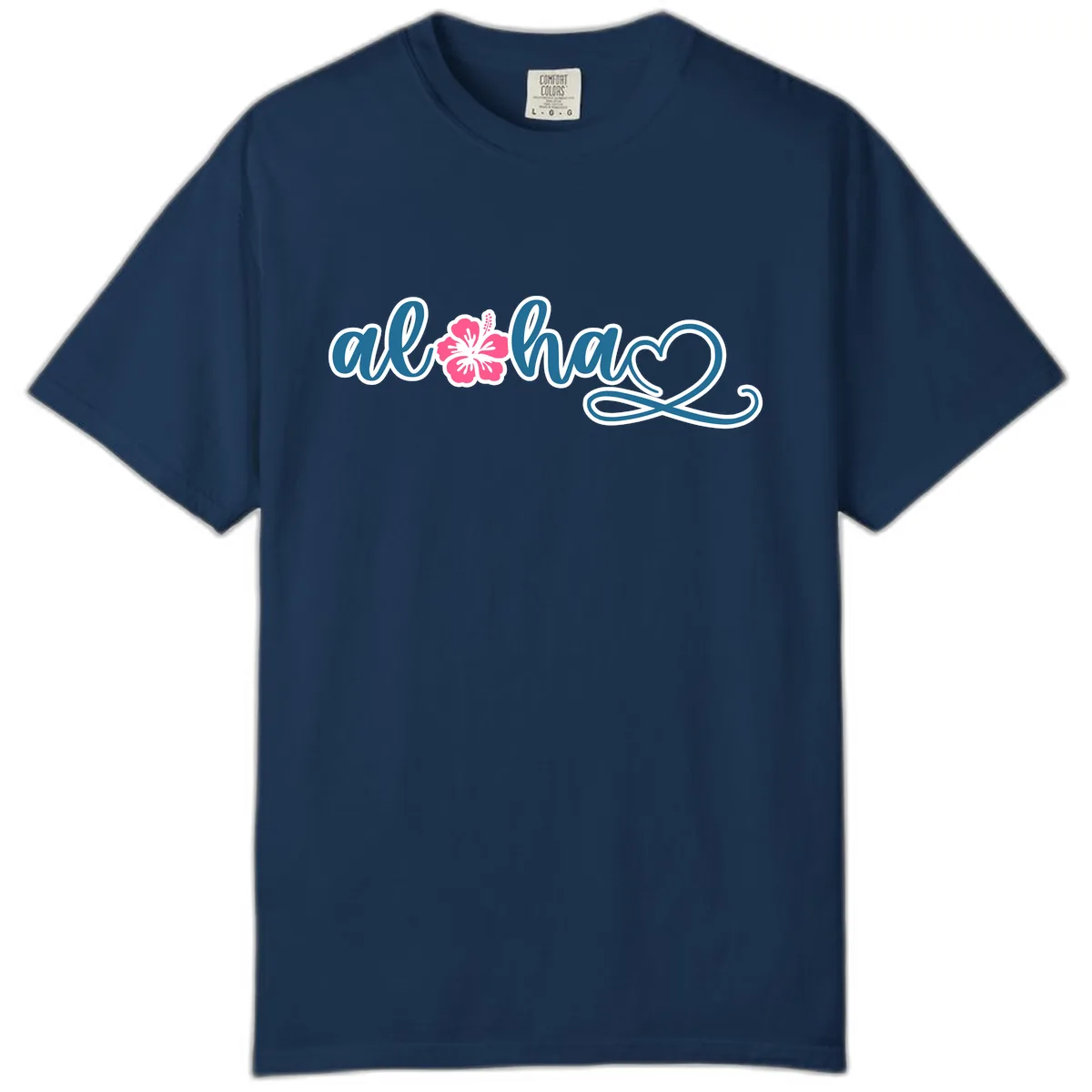 Aloha Vibes Hibiscus Cruise Comfort Color in Navy