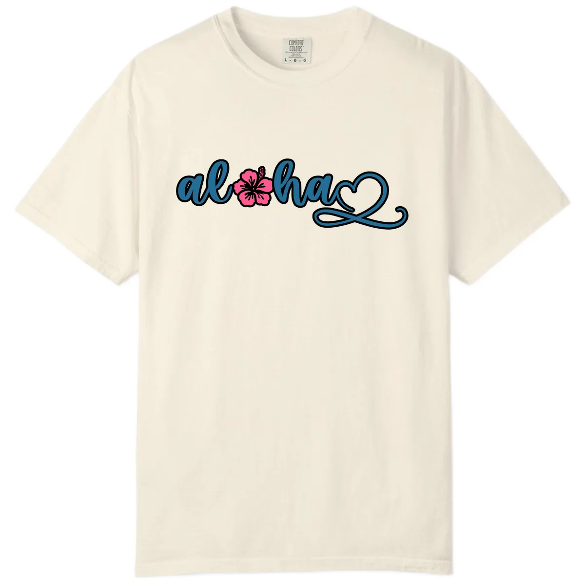 Aloha Vibes Hibiscus Cruise Comfort Color in Ivory