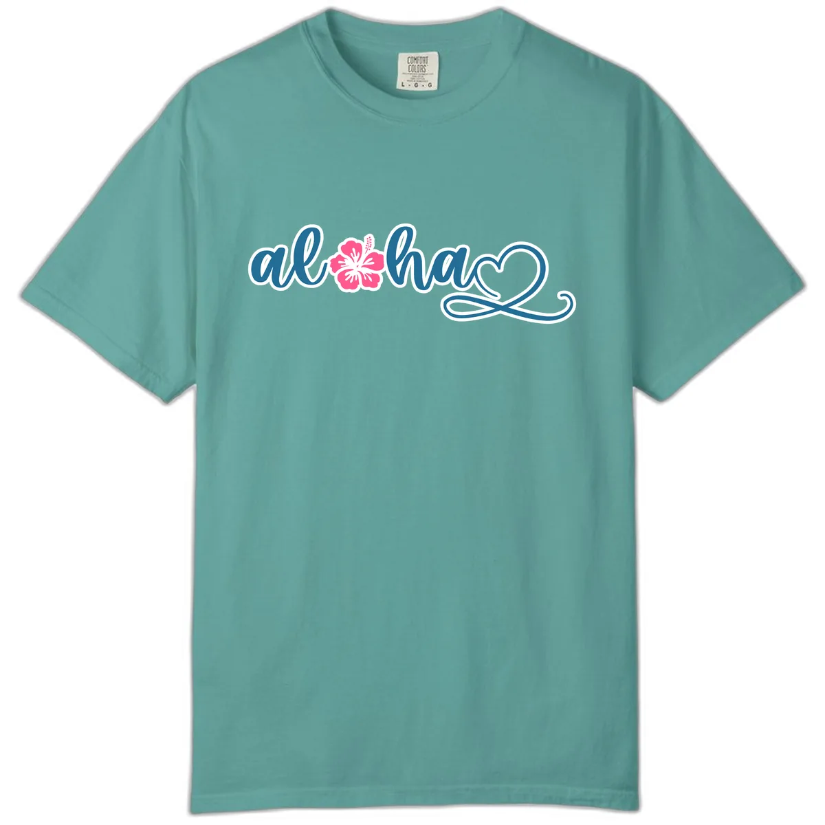 Aloha Vibes Hibiscus Cruise Comfort Color in Seafoam