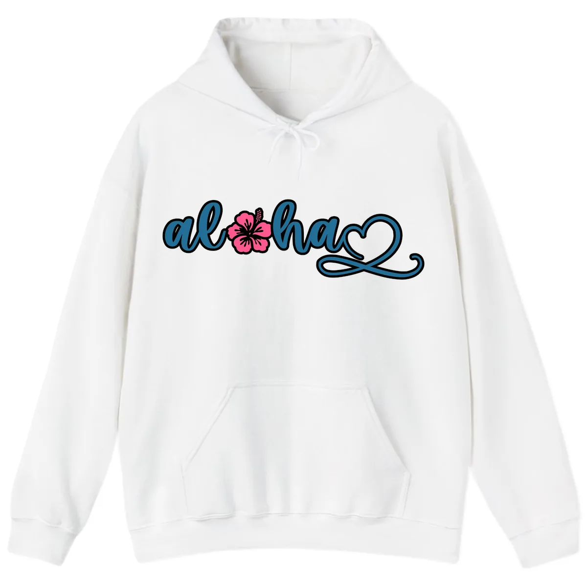 Aloha Vibes Hibiscus Cruise Hoodie in White