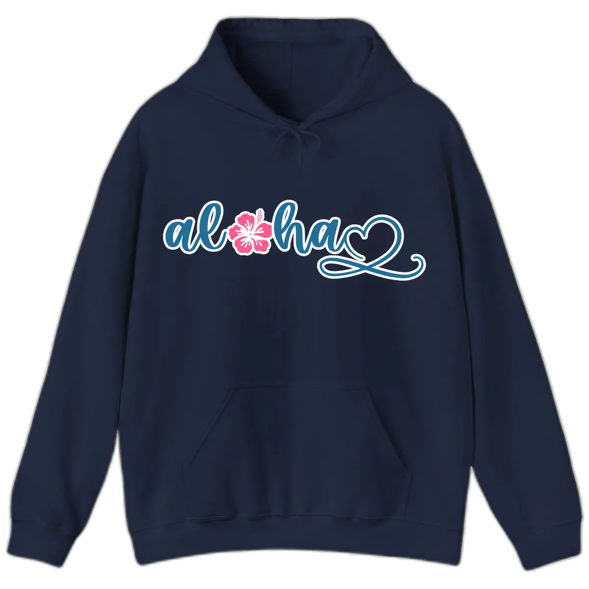 Aloha Vibes Hibiscus Cruise Hoodie in Navy