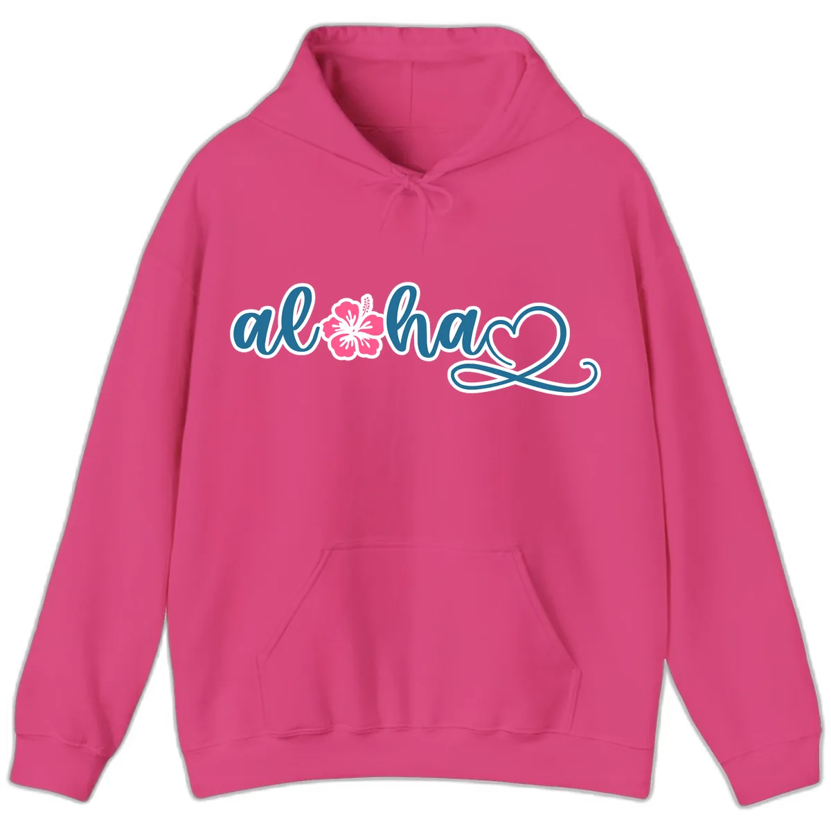 Aloha Vibes Hibiscus Cruise Hoodie in Heliconia