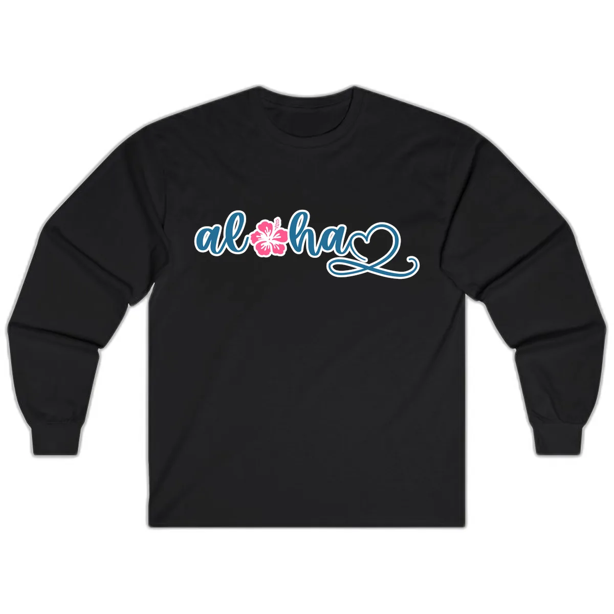 Aloha Vibes Hibiscus Cruise Long Sleeve in Black