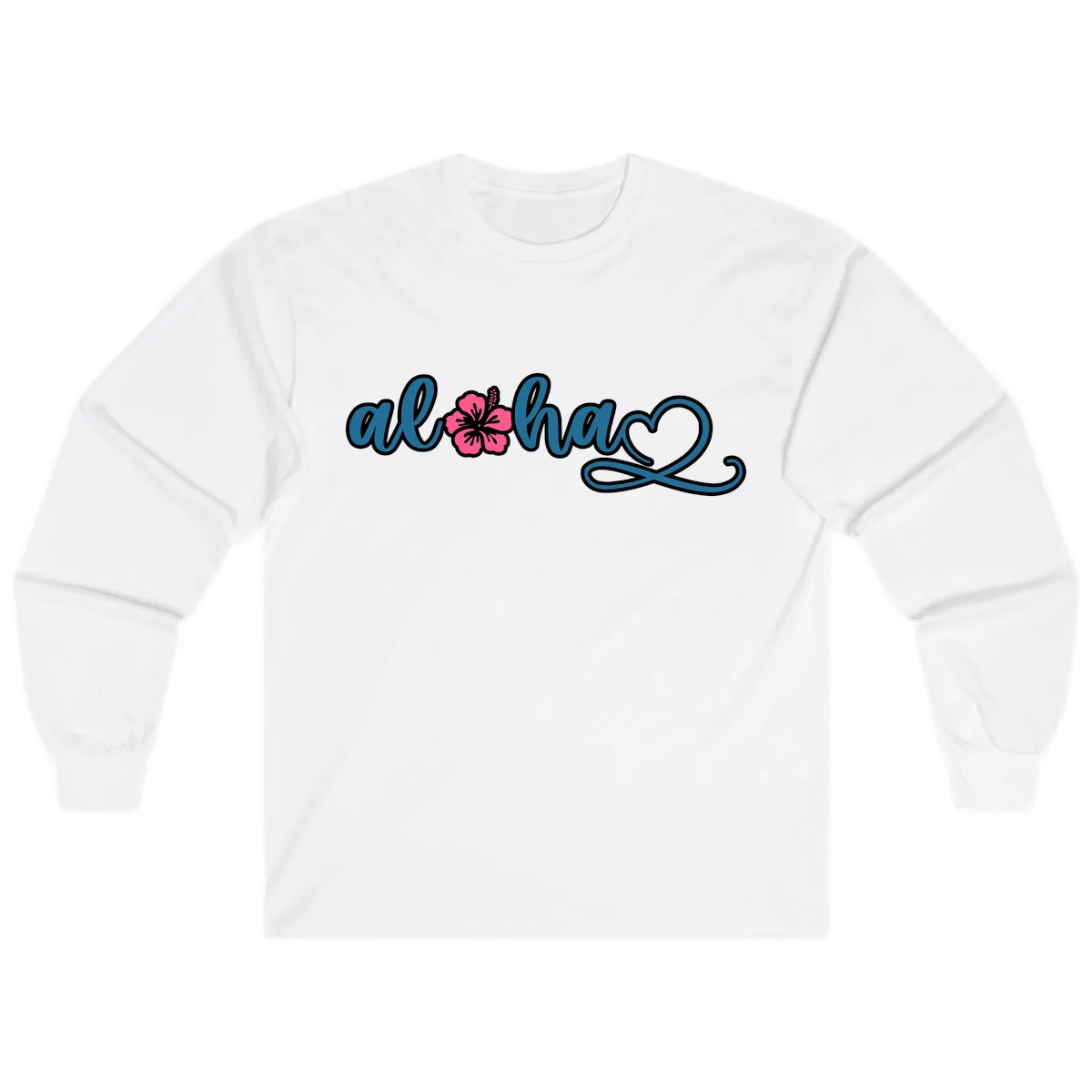 Aloha Vibes Hibiscus Cruise Long Sleeve in White