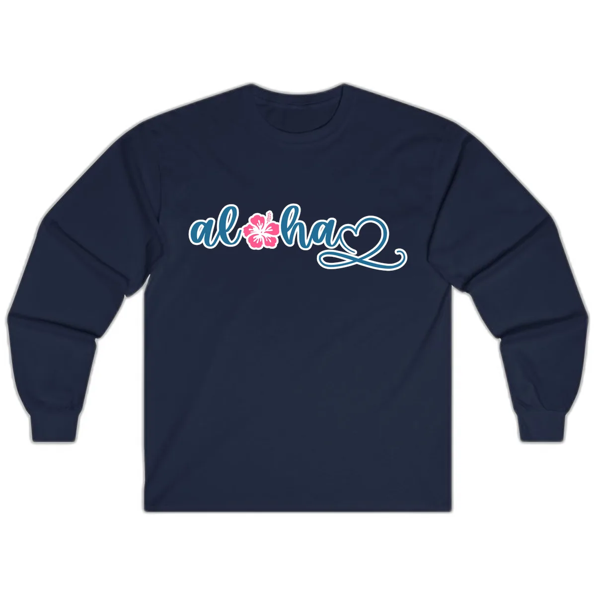 Aloha Vibes Hibiscus Cruise Long Sleeve in Navy