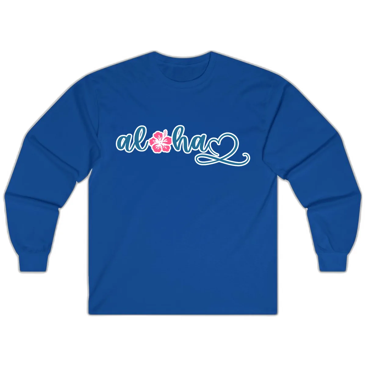 Aloha Vibes Hibiscus Cruise Long Sleeve in Royal