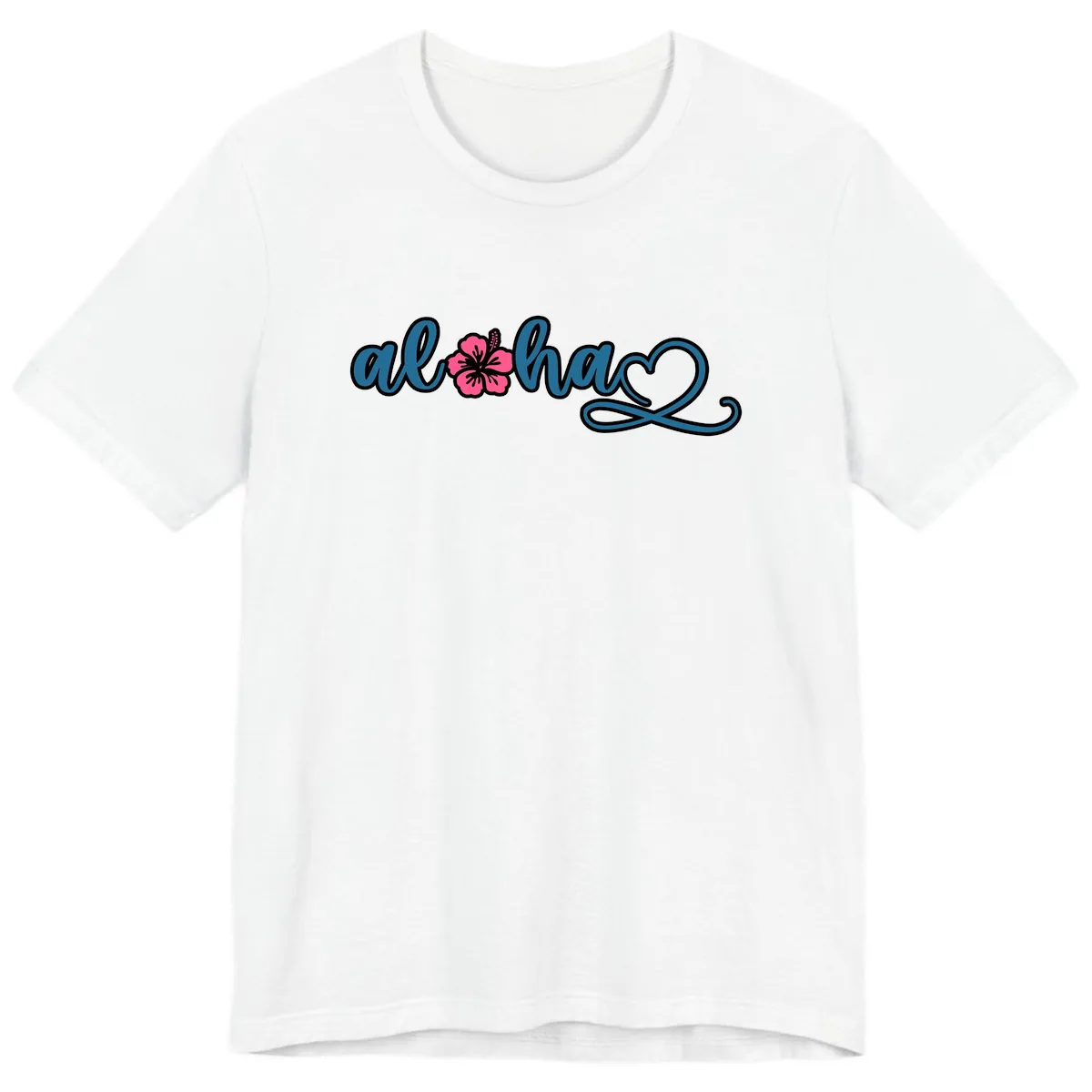 Aloha Vibes Hibiscus Cruise Premium T-Shirt in White