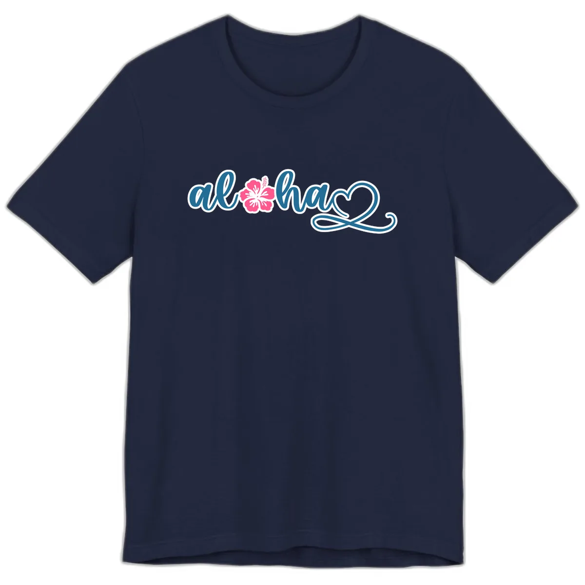 Aloha Vibes Hibiscus Cruise Premium T-Shirt in Navy
