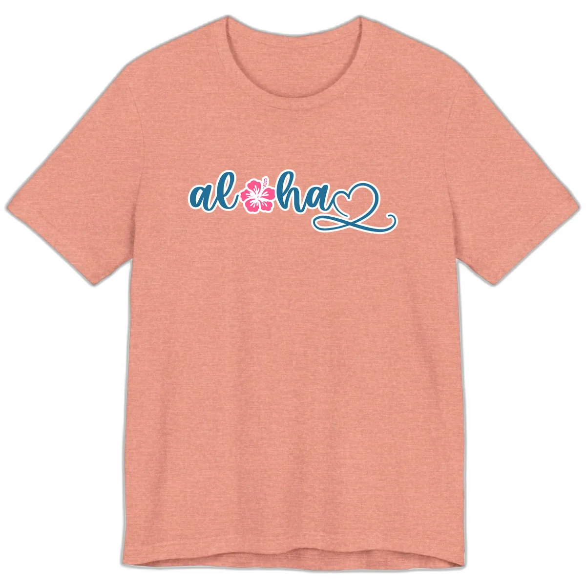 Aloha Vibes Hibiscus Cruise Premium T-Shirt in Heather Sunset