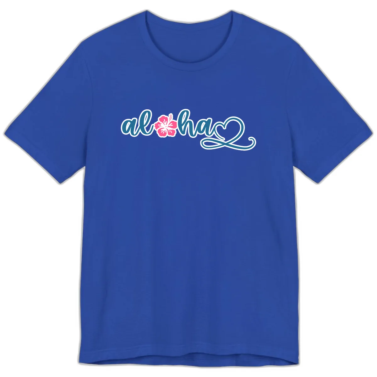Aloha Vibes Hibiscus Cruise Premium T-Shirt in True Royal